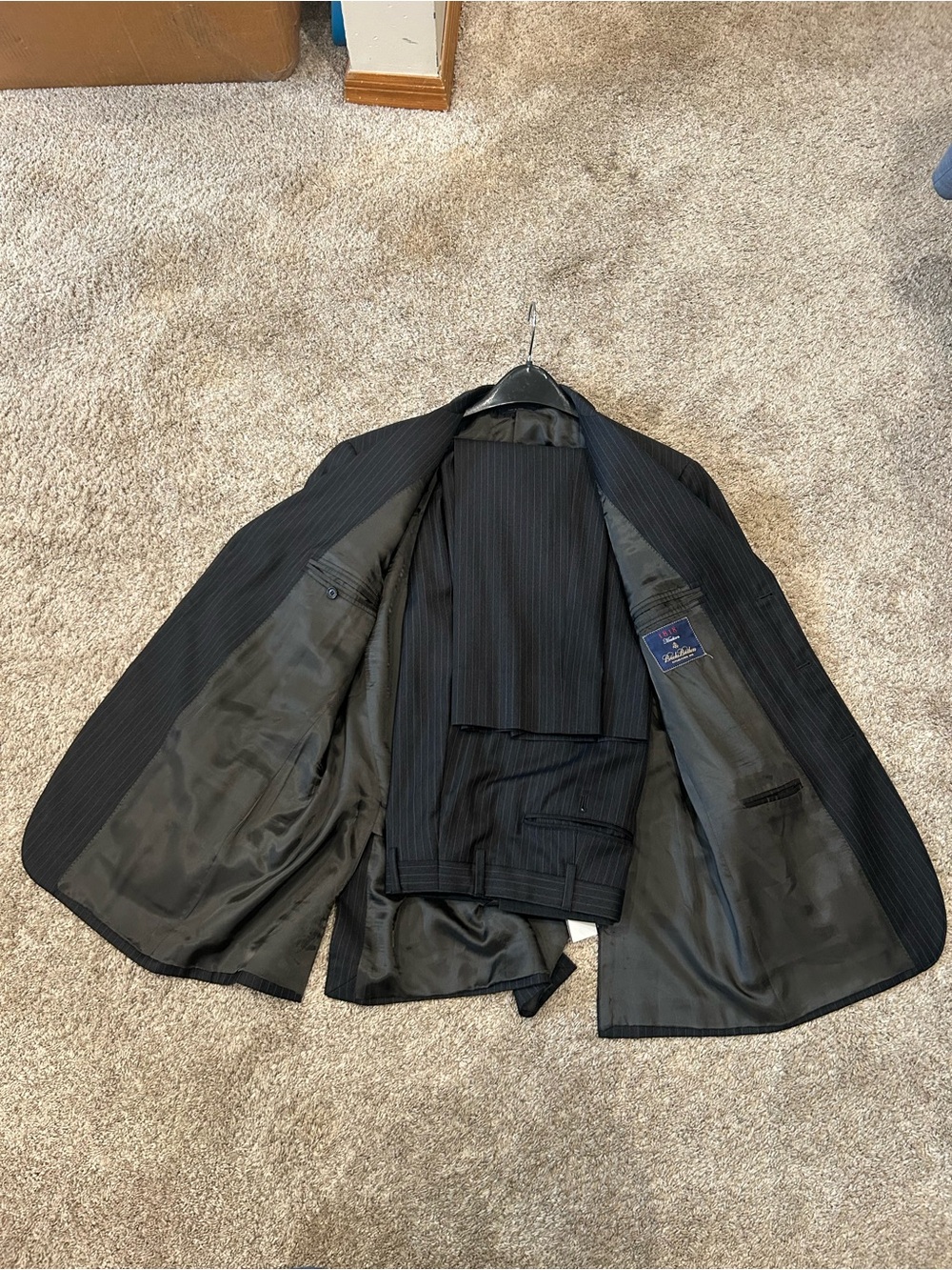Men's Black Pinstripe Brooks Brother’s Suit 42/36 - Picture 3 of 10